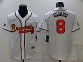 Braves 8 Eddie Rosario White 2022 Gold Program Nike Cool Base Jersey,baseball caps,new era cap wholesale,wholesale hats